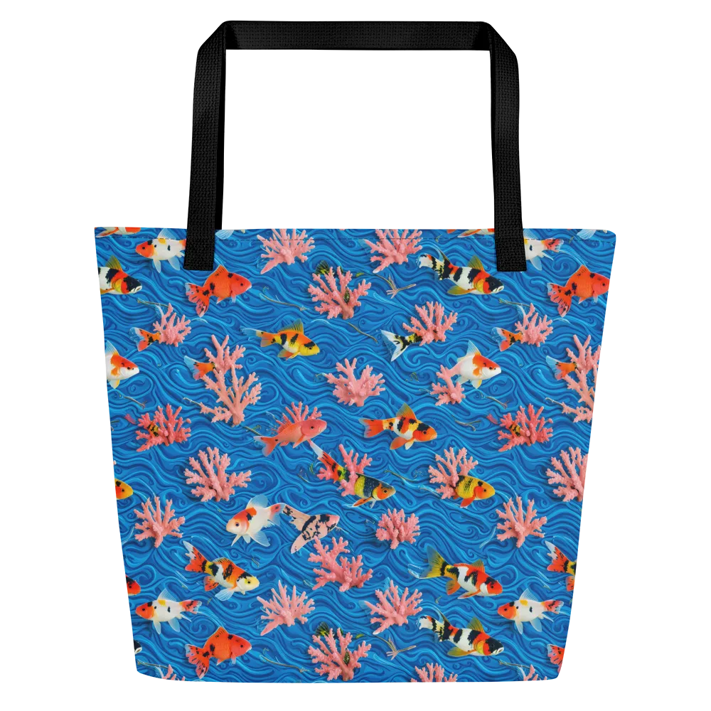 Neon Reef on Large Tote Bag W/ Pocket — Front
