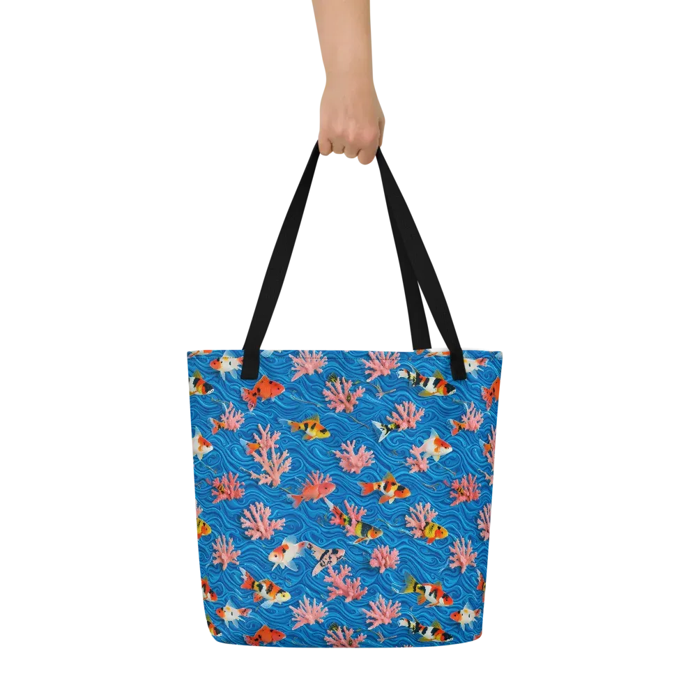 Neon Reef on Large Tote Bag W/ Pocket — Front