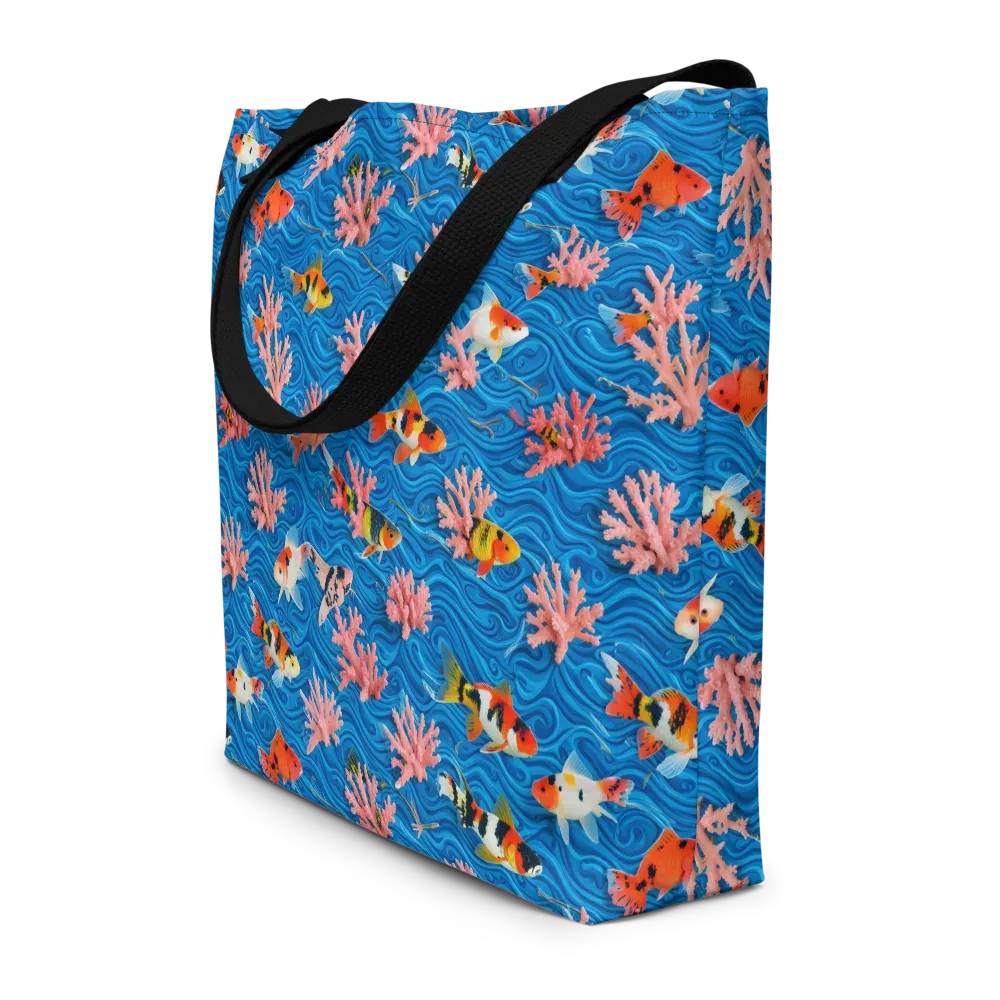Neon Reef on Large Tote Bag W/ Pocket — Front