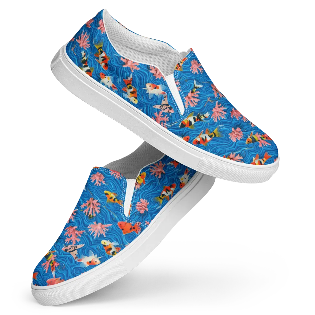 Neon Reef on Women's Slip-On Canvas Shoes — Front
