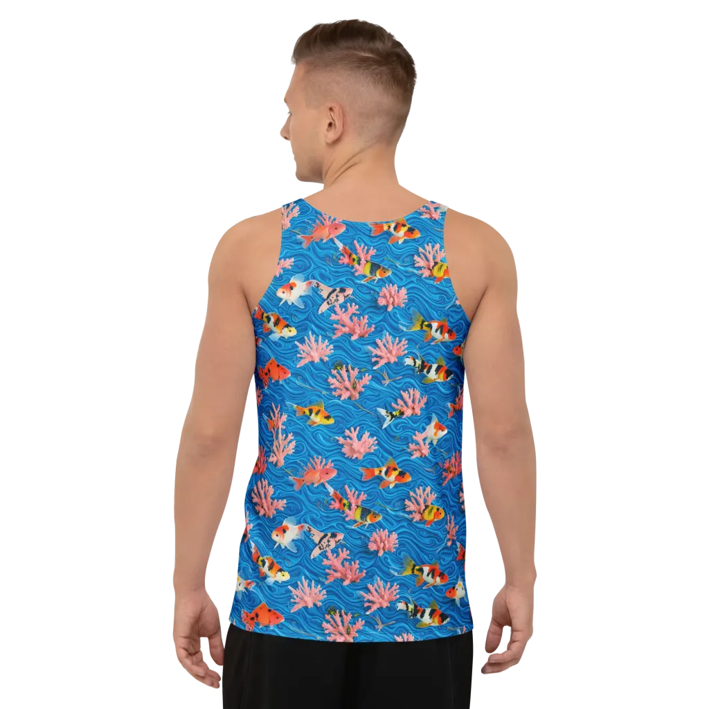 Neon Reef on Men's Tank Top — Back