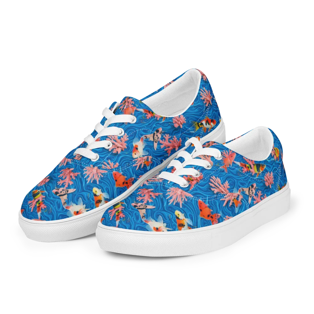 Neon Reef on Men's Lace-Up Canvas Shoes — Left Front