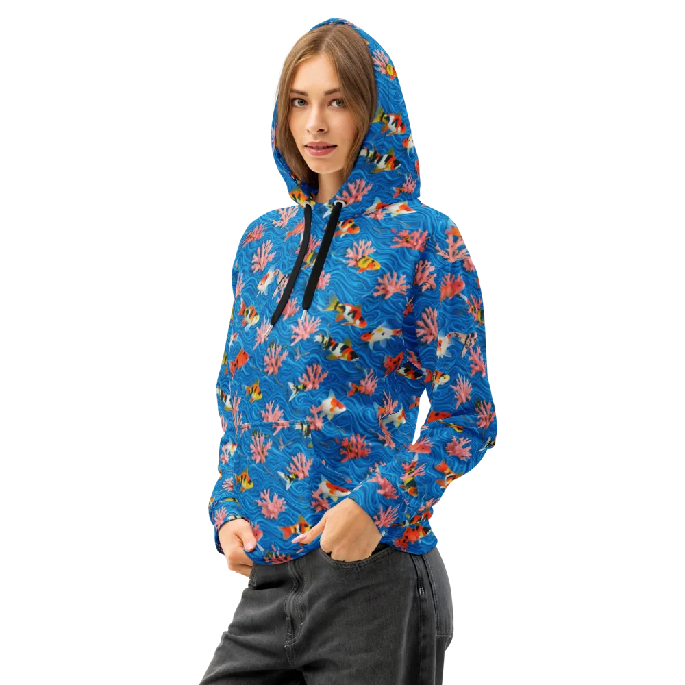 Neon Reef on Cotton Hoodie — Left Front