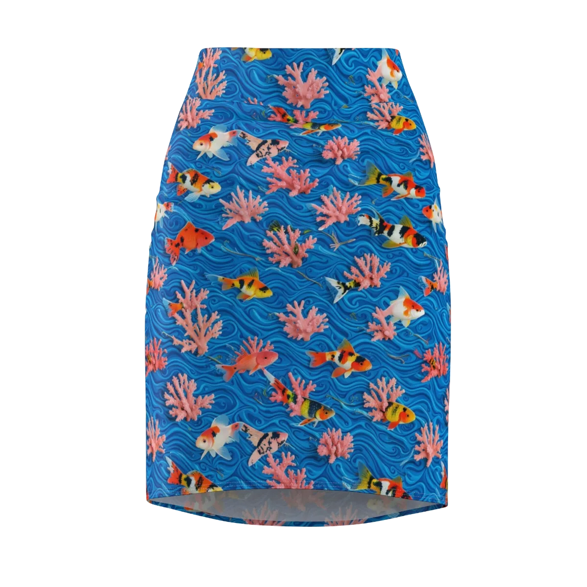 Neon Reef on Pencil Skirt — Front