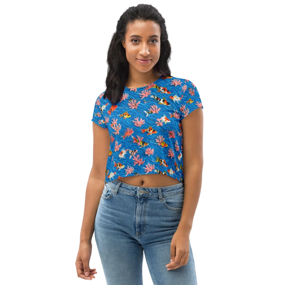 Neon Reef on Crop Tee — Front