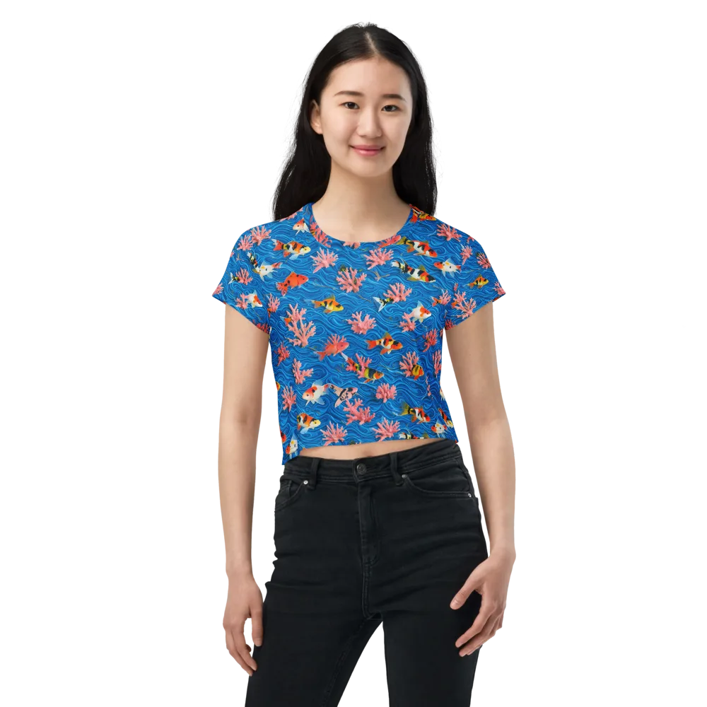 Neon Reef on Crop Tee — Front
