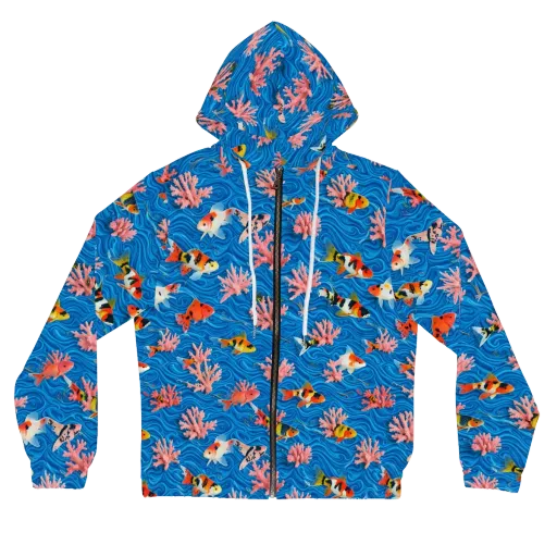 Neon Reef on a Women's Full-Zip Hoodie