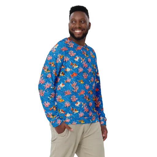 Neon Reef on a Sweatshirt