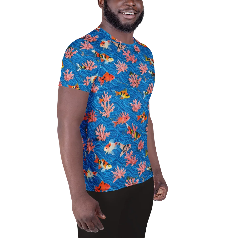 Neon Reef on Men's Athletic T-Shirt — Right