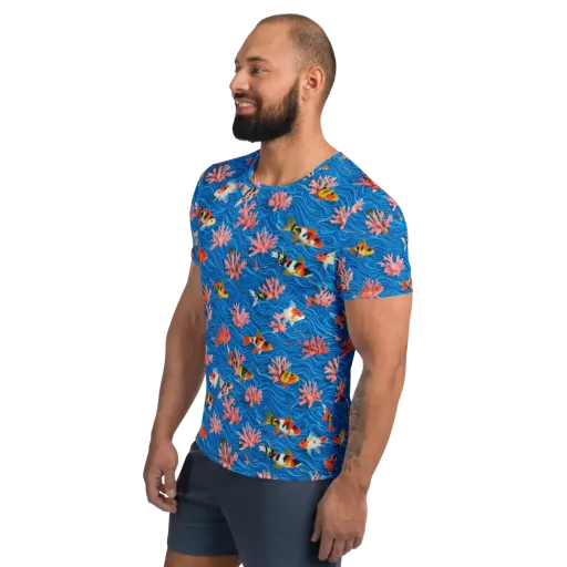 Neon Reef on a Men's Athletic T-Shirt