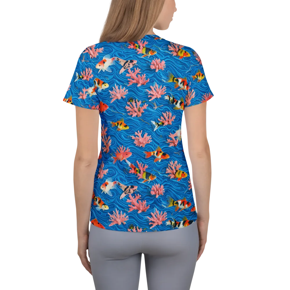Neon Reef on Women's Athletic T-Shirt — Back
