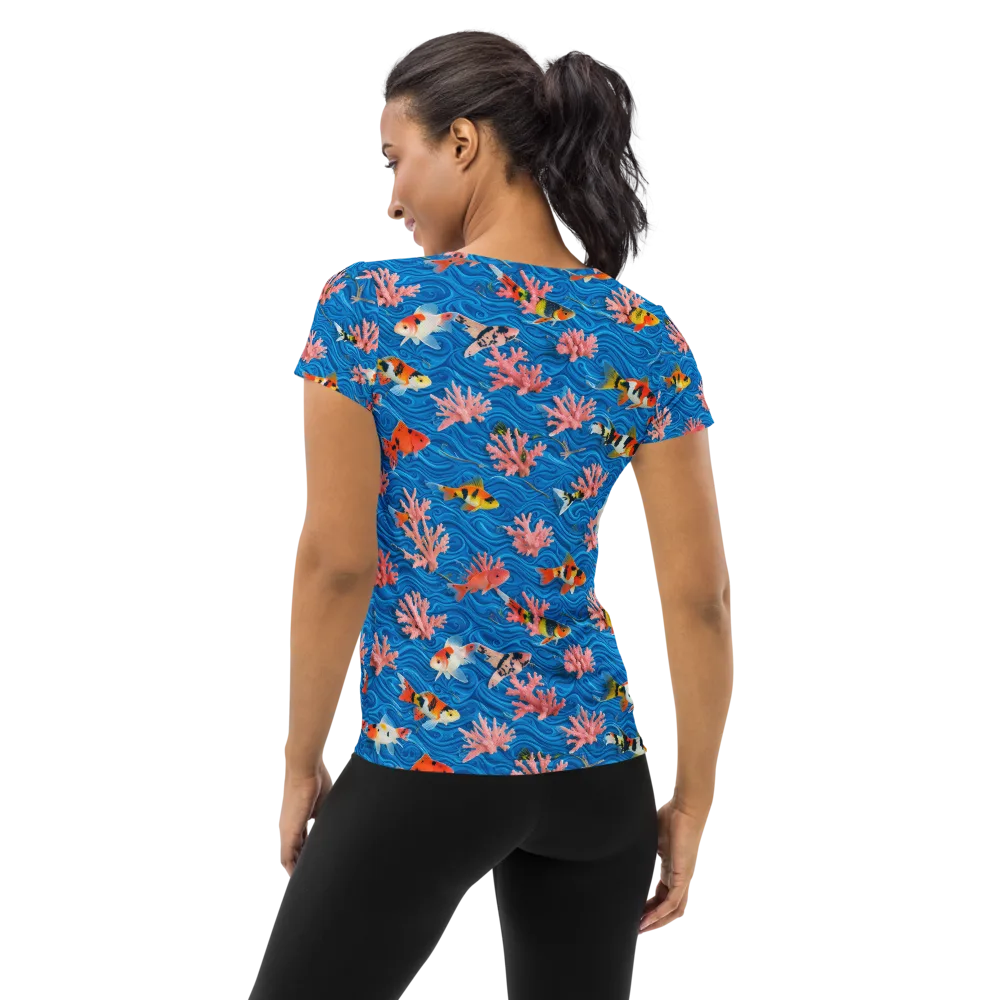 Neon Reef on Women's Athletic T-Shirt — Back
