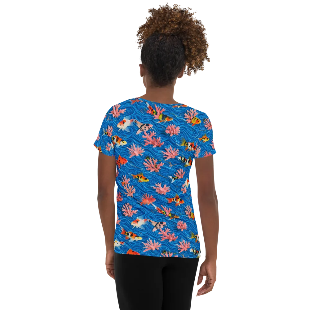 Neon Reef on Women's Athletic T-Shirt — Back