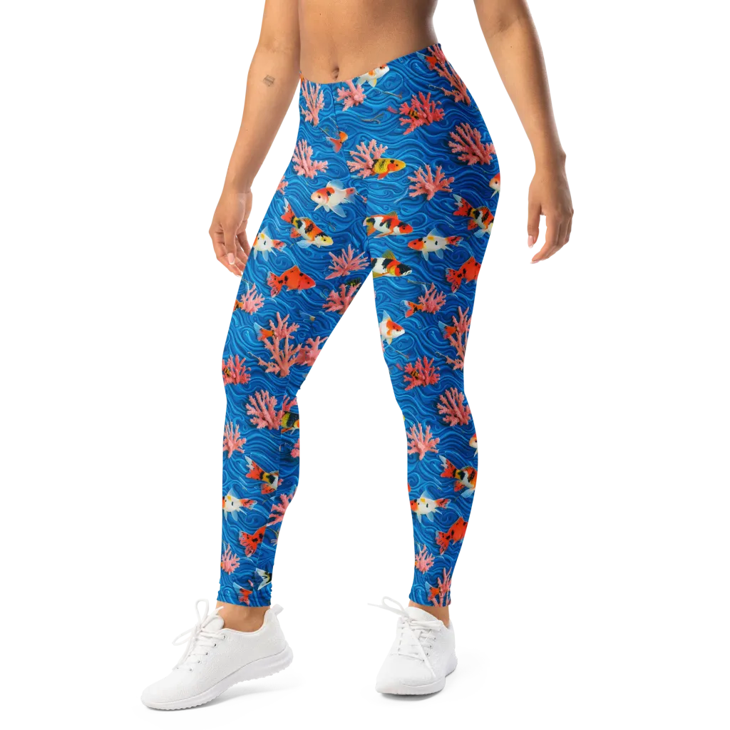 Neon Reef on Leggings — Left Front