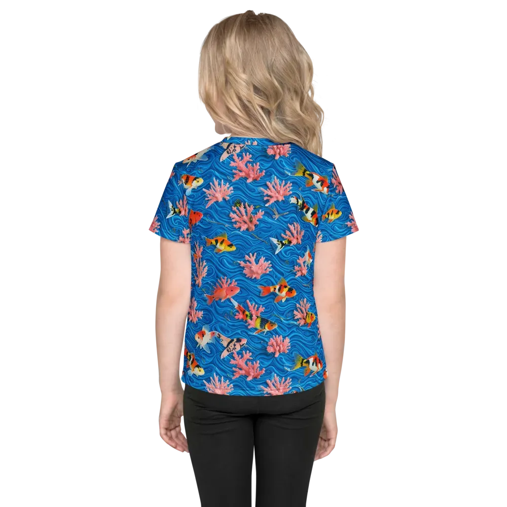 Neon Reef on Kids Crew Neck T-Shirt — Back