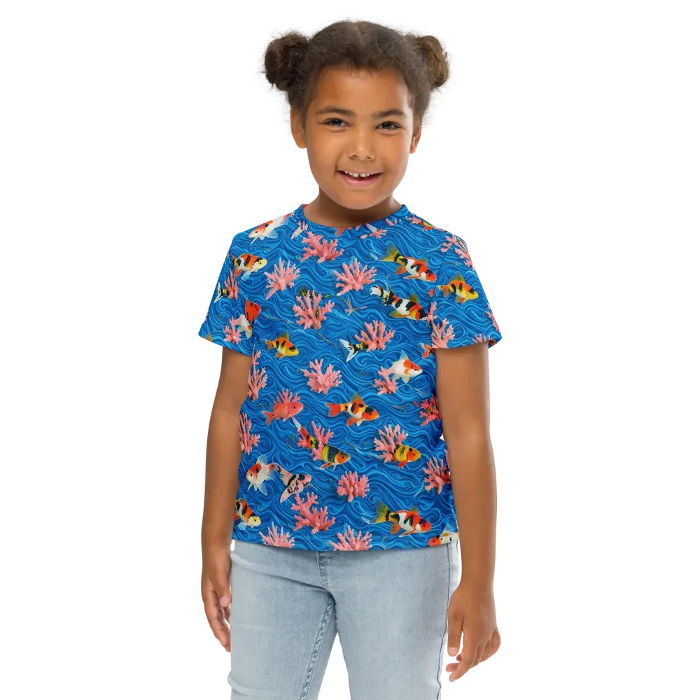 Neon Reef on Kids Crew Neck T-Shirt — Front