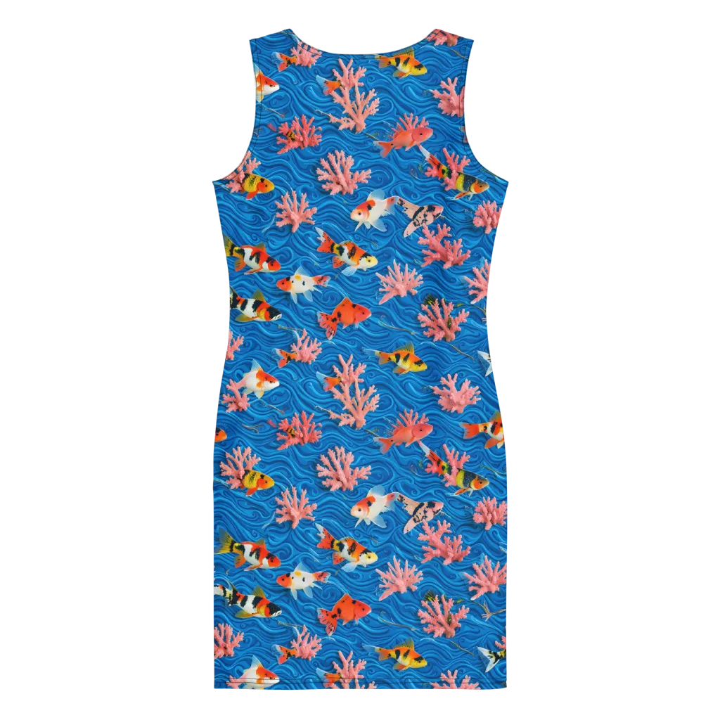Neon Reef on Bodycon Dress — Back