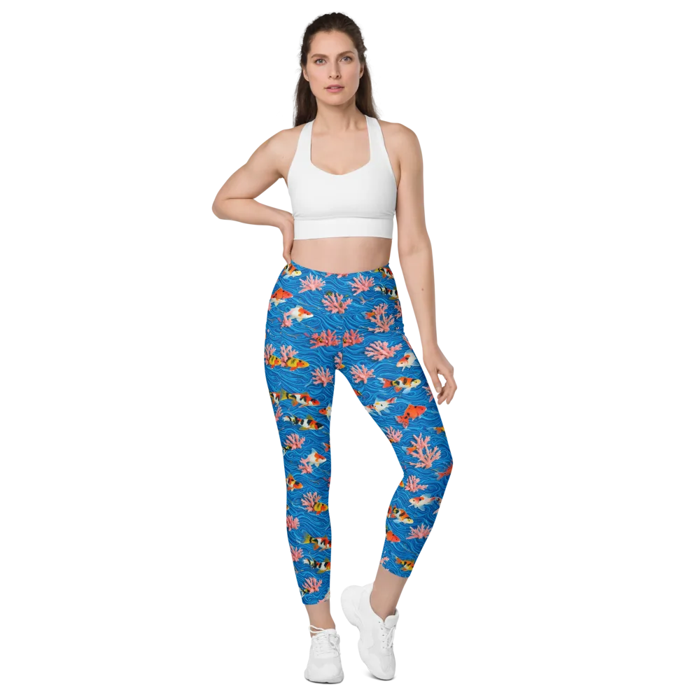 Neon Reef on Leggings with Pockets — Front