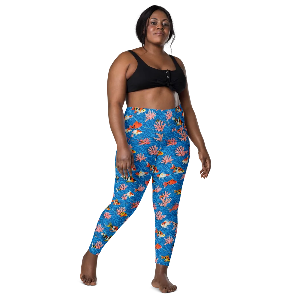 Neon Reef on Leggings with Pockets — Front