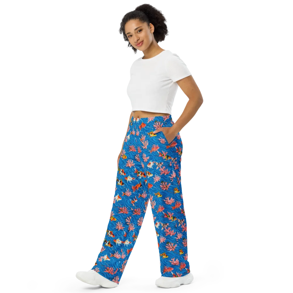 Neon Reef on Wide-Leg Pants — Left Front