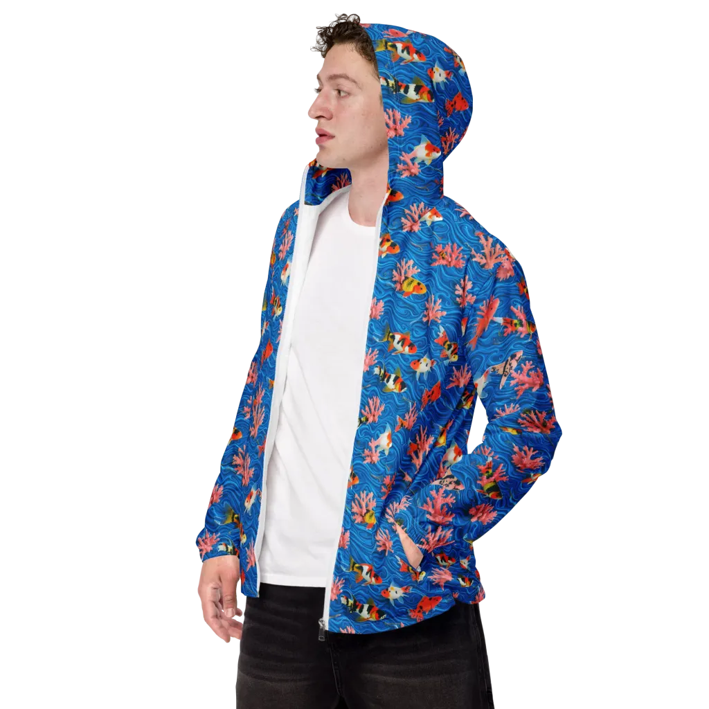 Neon Reef on Men's Windbreaker — Left Front