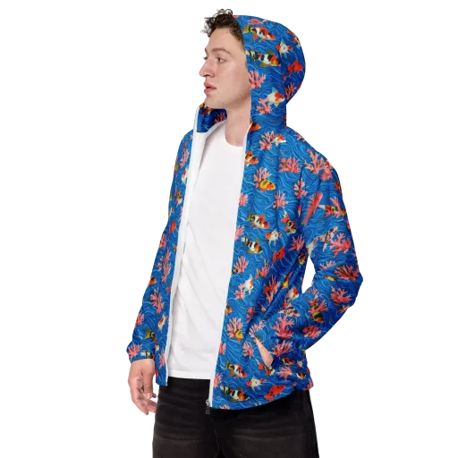 Neon Reef on a Men's Windbreaker