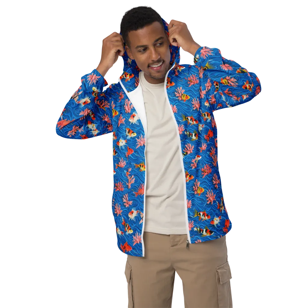Neon Reef on Men's Windbreaker — Front