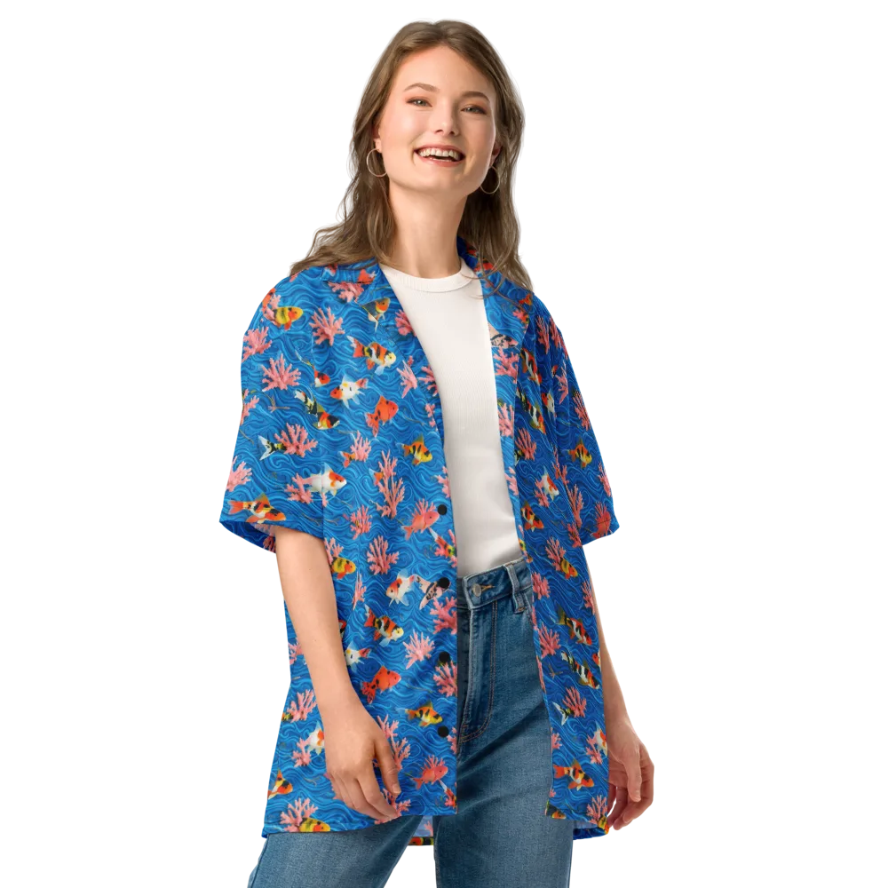 Neon Reef on Button Shirt — Front