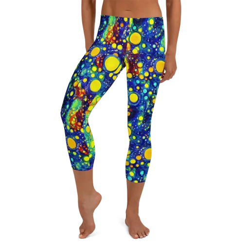 Midnight Bubbles on a Capri Leggings