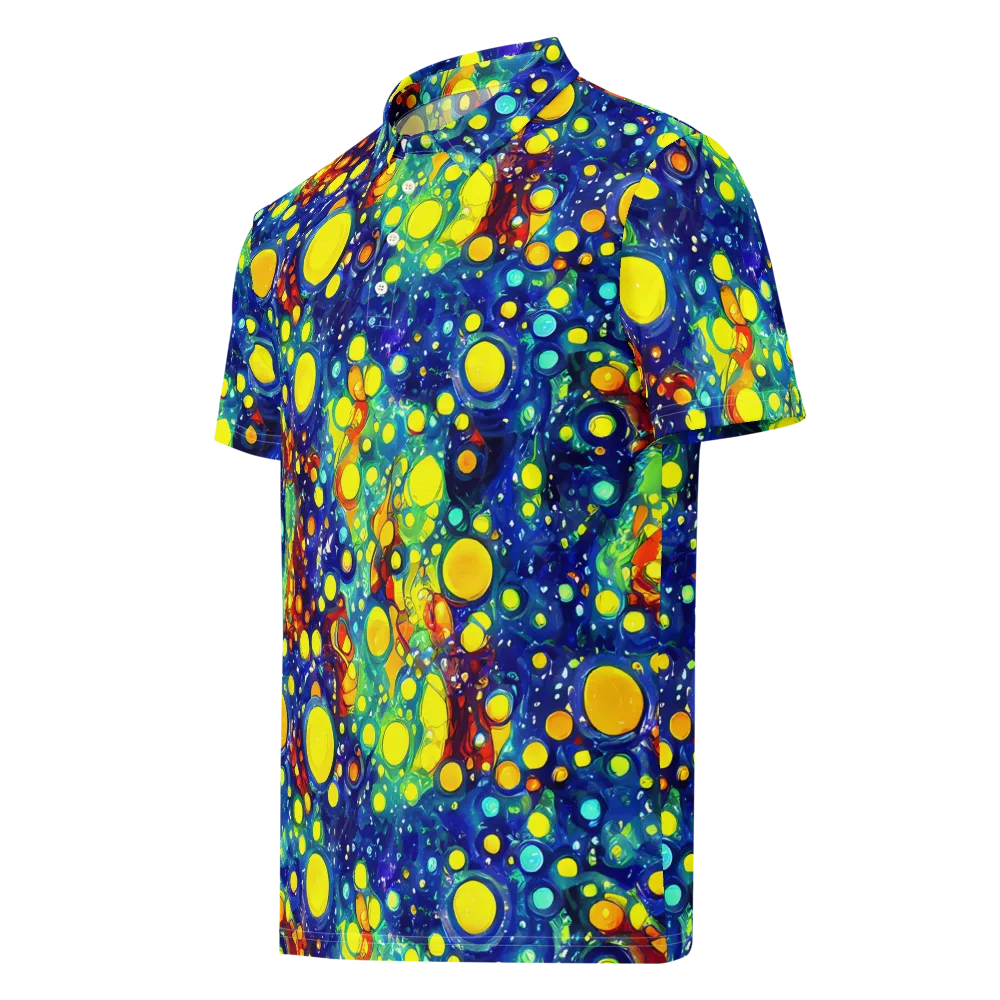 Midnight Bubbles on Men's Slim Fit Polo Shirt — Left Front