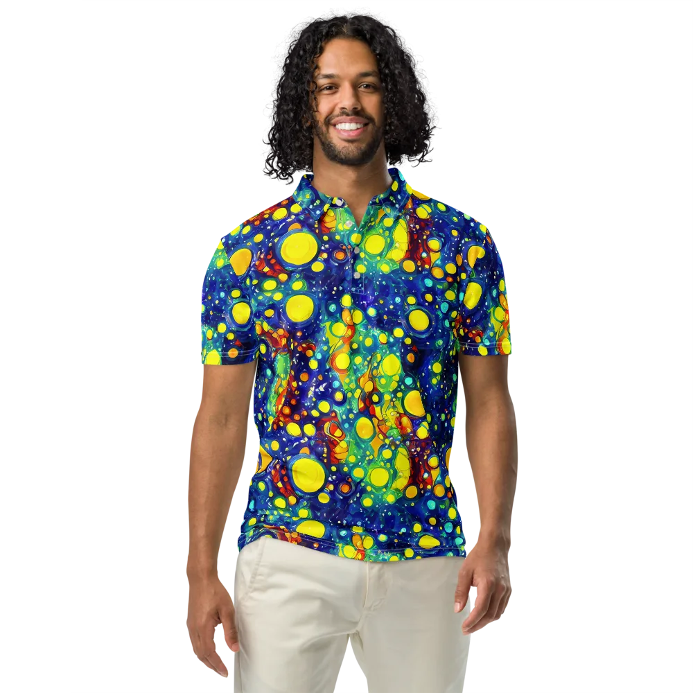 Midnight Bubbles on Men's Slim Fit Polo Shirt — Front