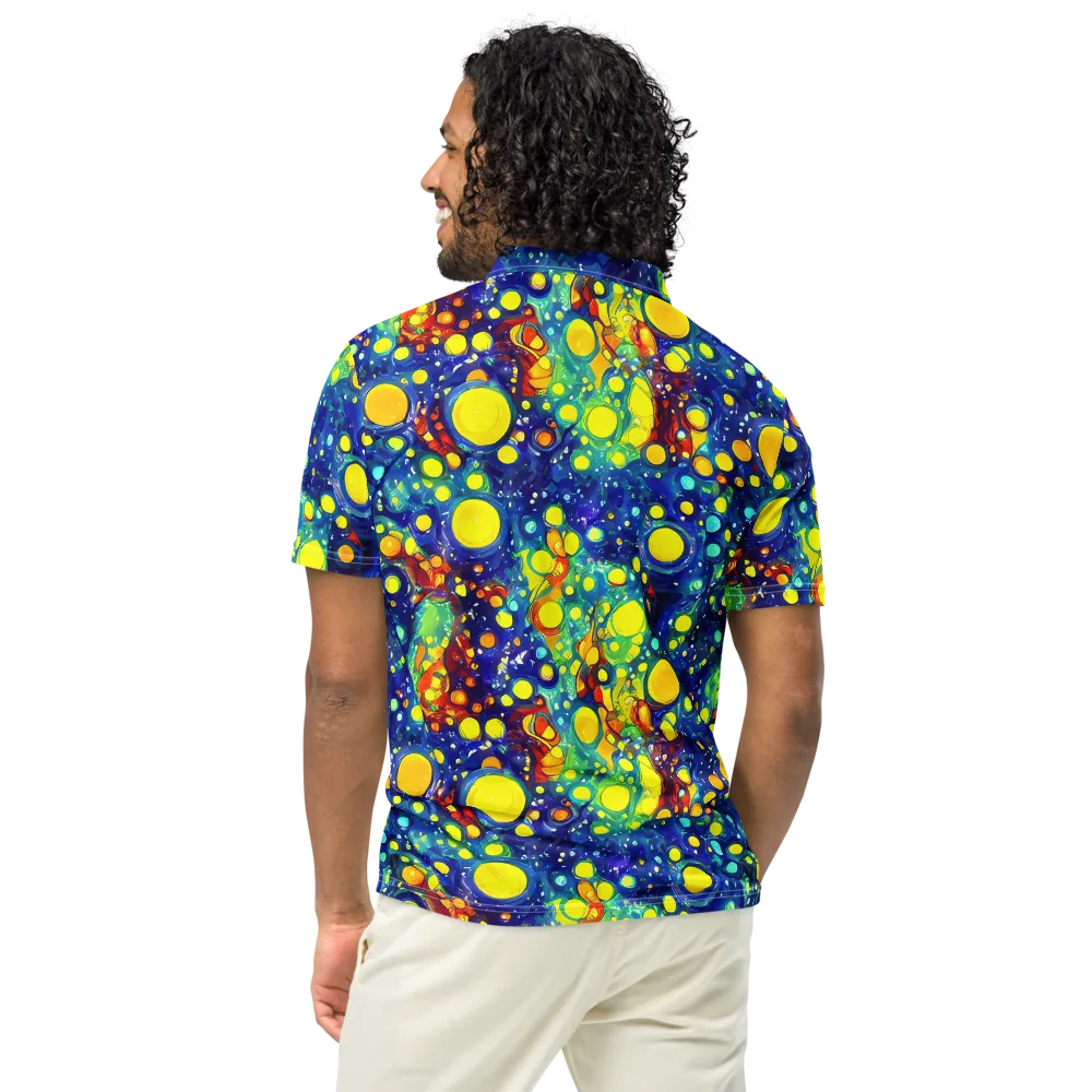 Midnight Bubbles on Men's Slim Fit Polo Shirt — Back
