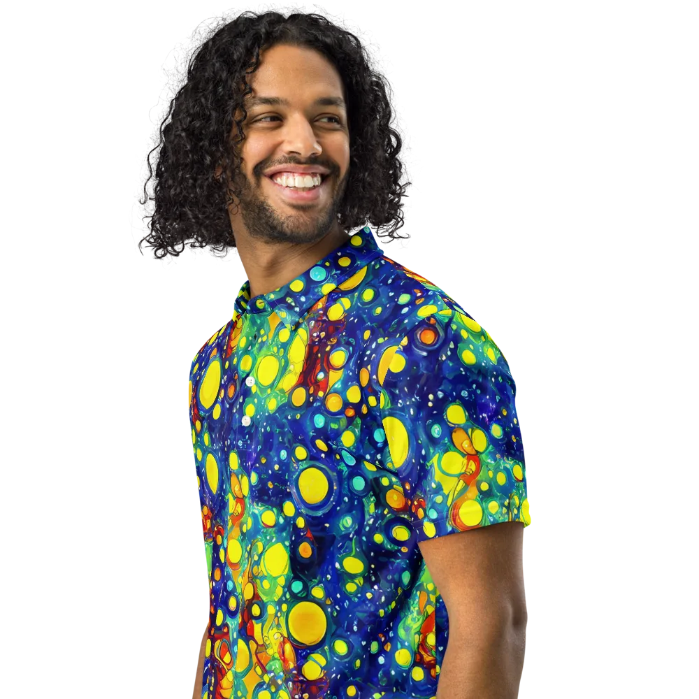 Midnight Bubbles on Men's Slim Fit Polo Shirt — Left Front