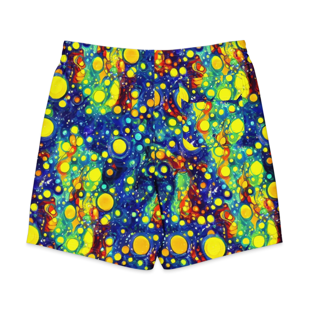 Midnight Bubbles on Men's Board Shorts — Back