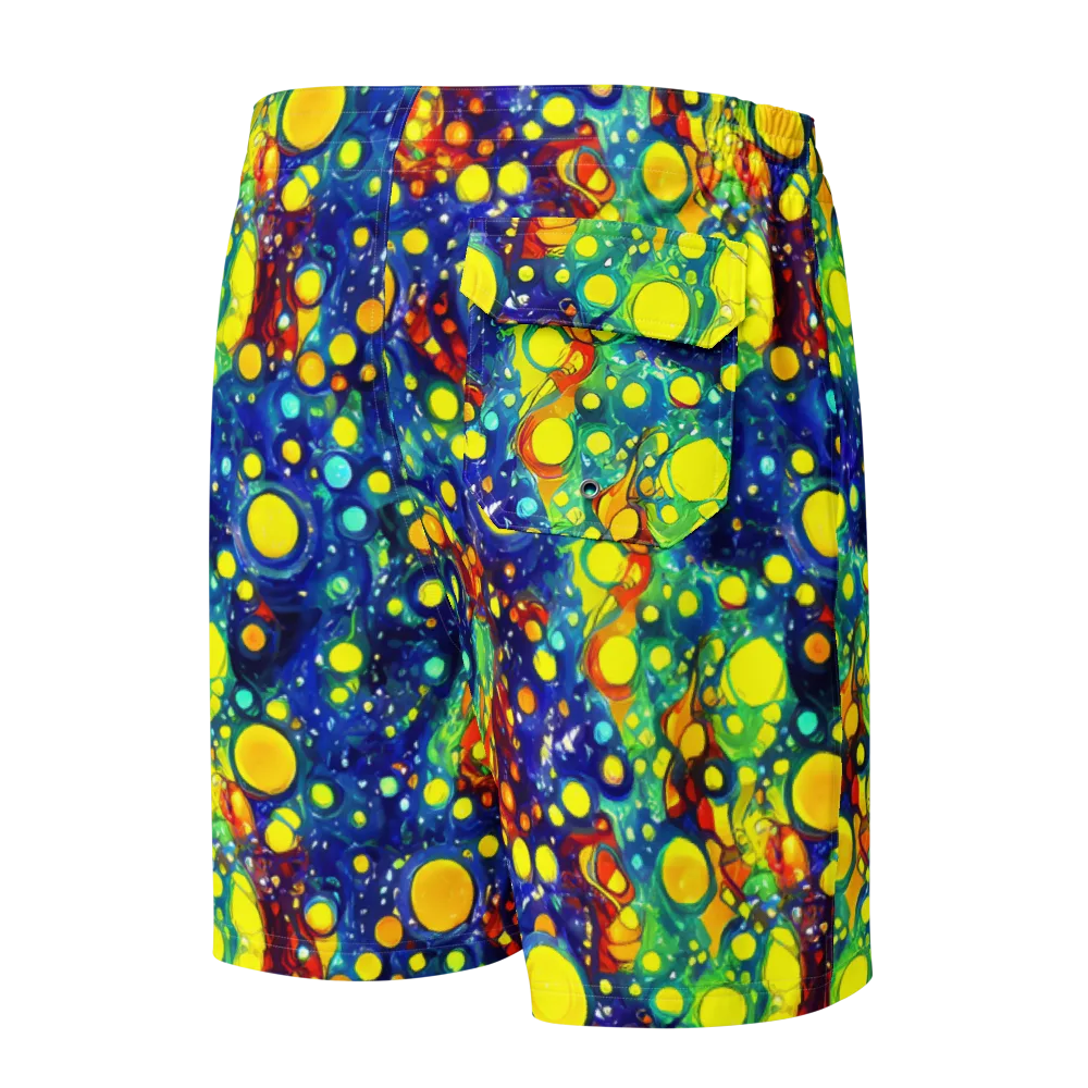 Midnight Bubbles on Men's Board Shorts — Back