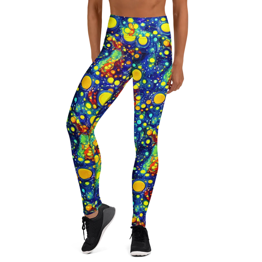 Midnight Bubbles on Yoga Leggings — Front