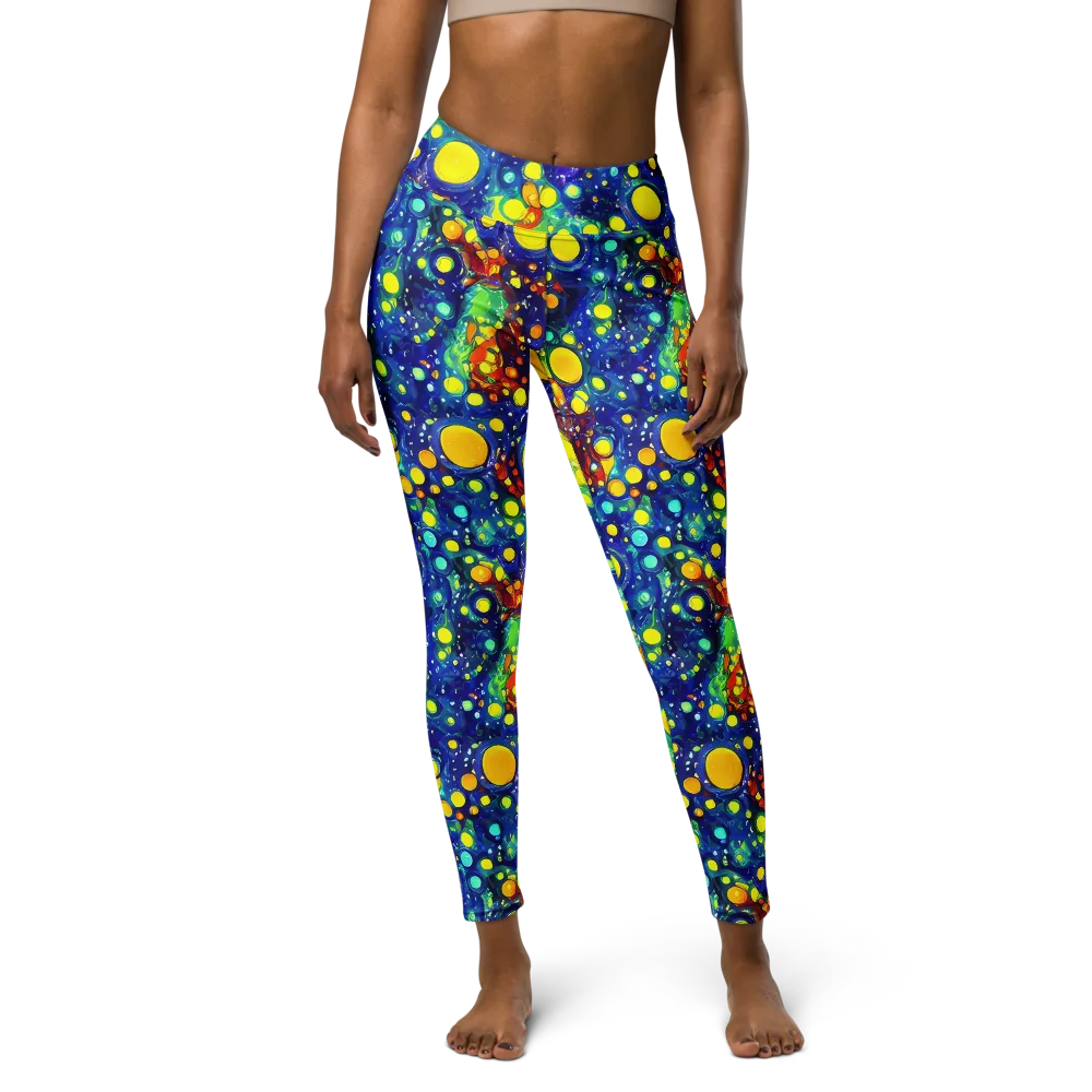 Midnight Bubbles on Yoga Leggings — Front