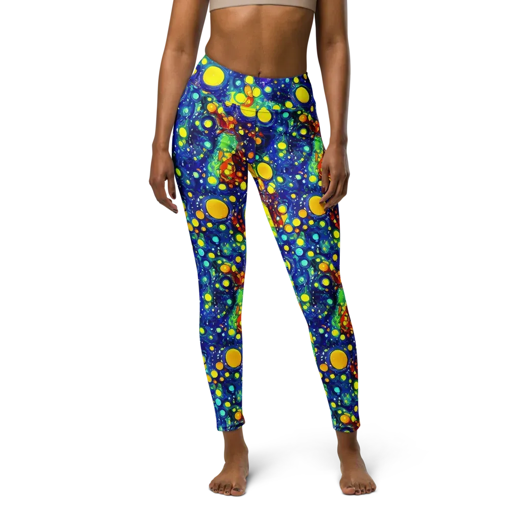 Midnight Bubbles on Yoga Leggings — Front