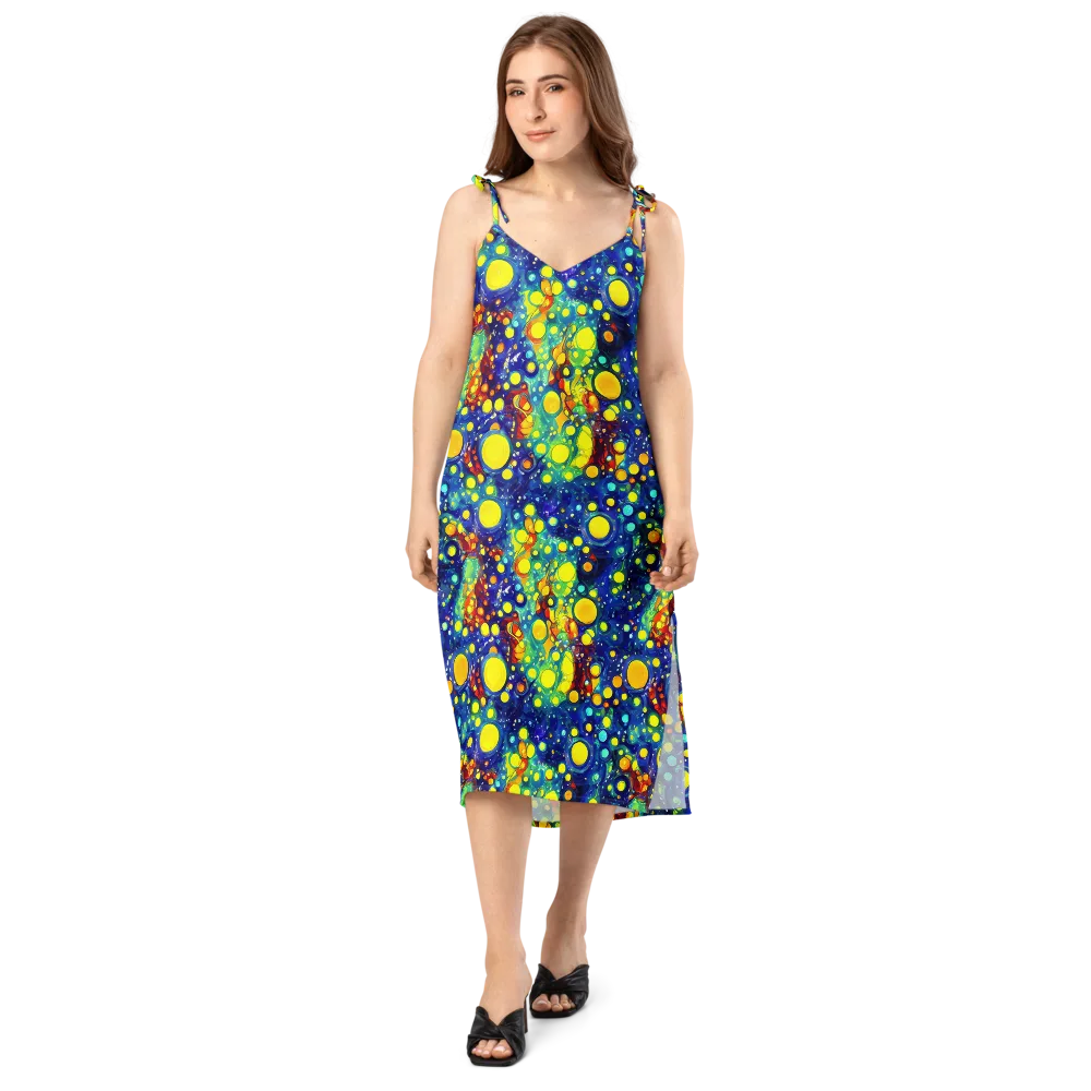 Midnight Bubbles on Slip Dress — Front