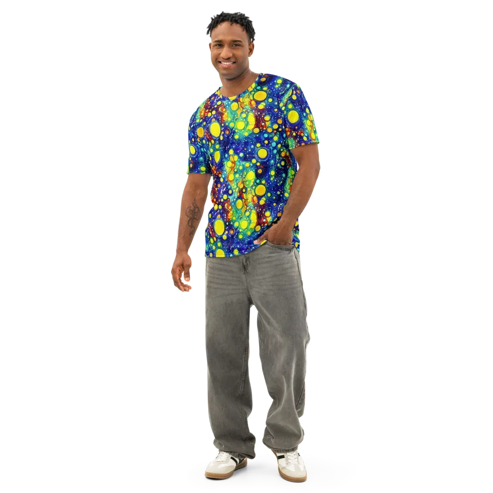 Midnight Bubbles on Men's Cotton Crew Neck T-Shirt — Front
