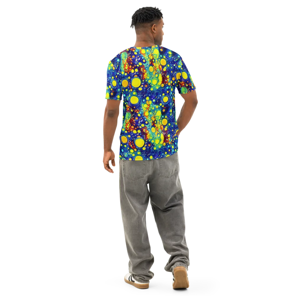 Midnight Bubbles on Men's Cotton Crew Neck T-Shirt — Back