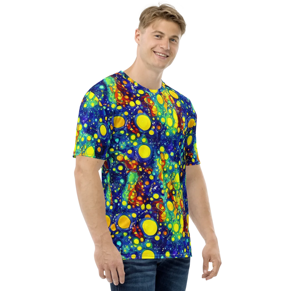 Midnight Bubbles on Men's Crew Neck T-Shirt — Right