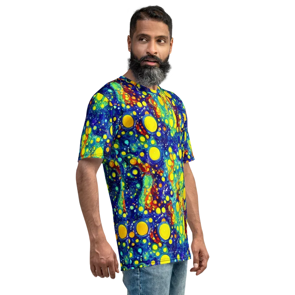 Midnight Bubbles on Men's Crew Neck T-Shirt — Right