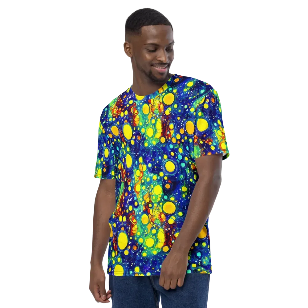 Midnight Bubbles on Men's Crew Neck T-Shirt — Left