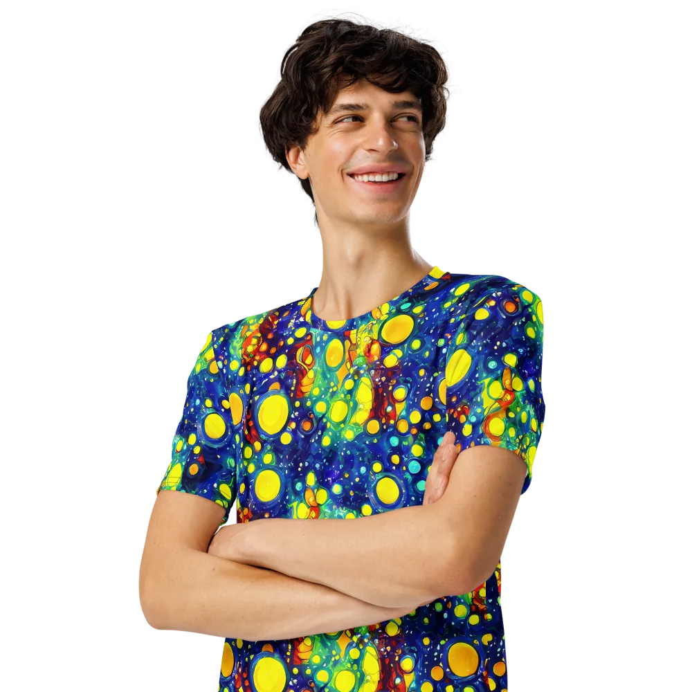 Midnight Bubbles on Men's Crew Neck T-Shirt — Left Front