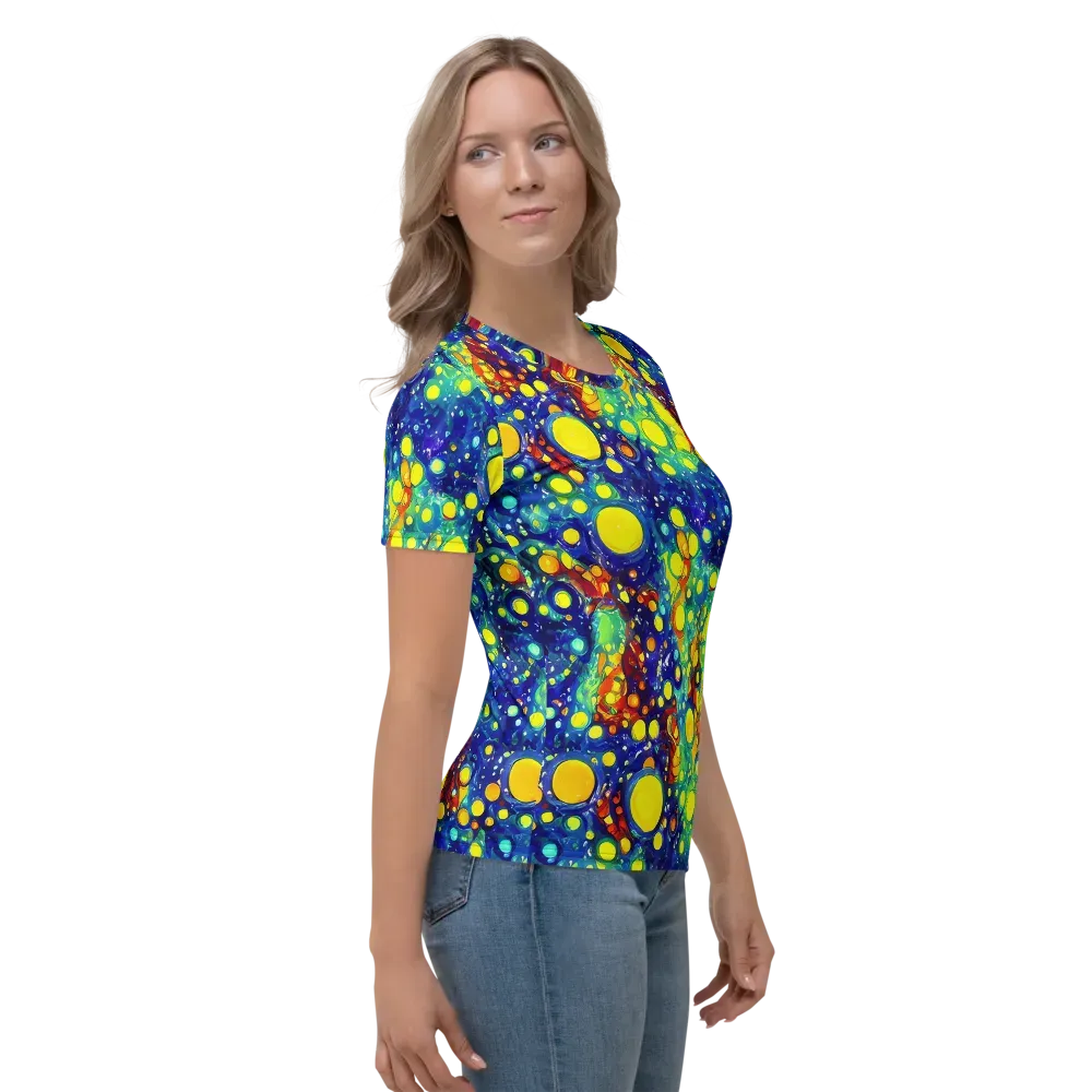 Midnight Bubbles on Women's Crew Neck T-Shirt — Right