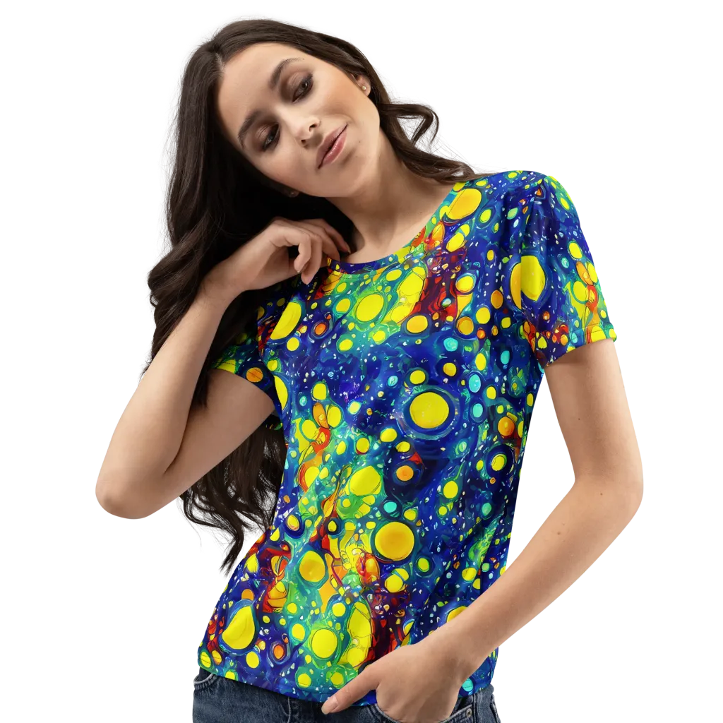 Midnight Bubbles on Women's Crew Neck T-Shirt — Left Front