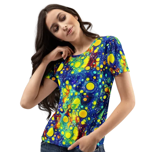 Midnight Bubbles on a Women's Crew Neck T-Shirt