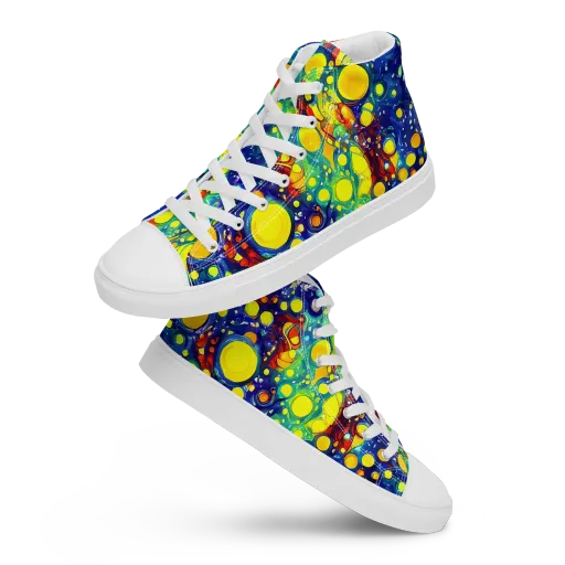 Midnight Bubbles on a Women's High Top Canvas Shoes