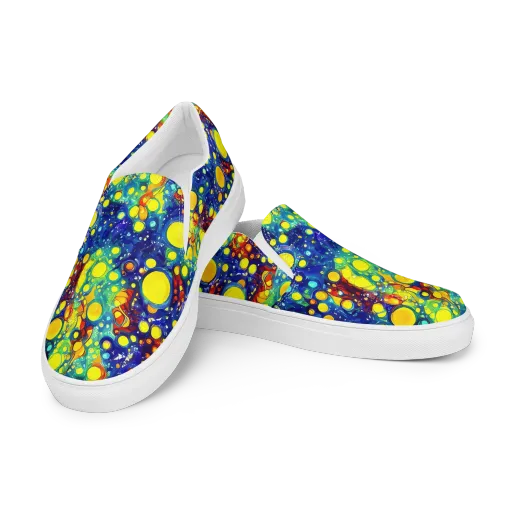 Midnight Bubbles on a Men's Slip-On Canvas Shoes